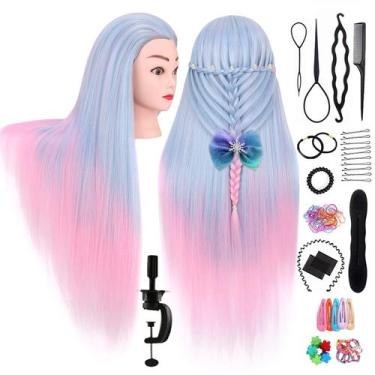 Imagem de Mannequin Head TopDirect 74 cm de cabelo sintético para cosmetologia