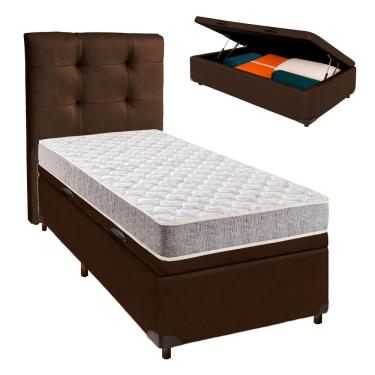 Imagem de Kit Cama Box Bau + Cabeceira + Colchão Solteiro D23 - D23 - Inducol