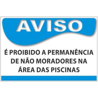 Imagem de Placa para Piscina em Material PS 1MM - Sinalização Interna e Externa 