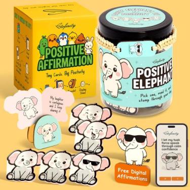 Imagem de Frasco de cartões de afirmação diários Stofinity White Elephant