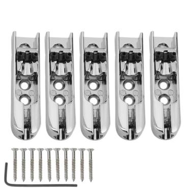 Imagem de DIAO79NI 5 peças Ponte para baixo individual para baixo Ponte de Baixo Ponte de Baixo de Corda Única para Baixo de 4 Cordas Selas de Zinco Resistentes (Cromo)