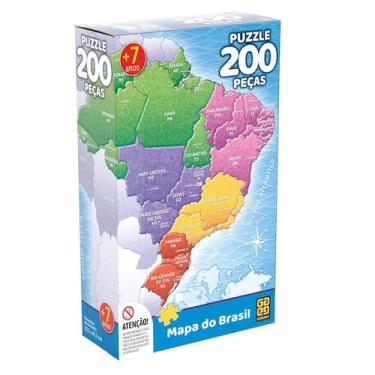 Imagem de Quebra-cabeça 200 peças Mapa do Brasil - Grow