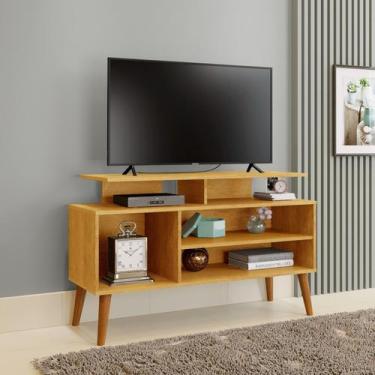 Imagem de Rack para TV de 42 Pés de Madeira Suporte Robusto 110cm - CARMOLAR, Na