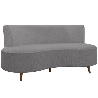 Imagem de Sofá Chaise Living 2 Lugares 160cm para Sala Istambul K01 Bouclê Cinza - Lyam Decor