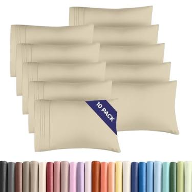 Imagem de Conjunto de 10 fronhas Queen – Capas de almofada ultra macias de qualidade hoteleira – Confortável e não amassa – Resistente a encolhimento, manchas e desbotamento – Fácil de cuidar, laváveis na