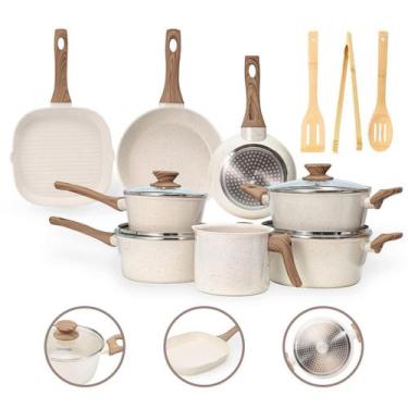 Imagem de Jogo de Panelas Completo 11 Peças Revestimento Cerâmico Premium Induçã