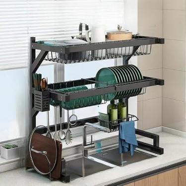 Imagem de Escorredor de Louças Autossustentável – Alta Durabilidade, Grande Capacidade e Sem Necessidade de Furos (Duplo - largura 65cm)