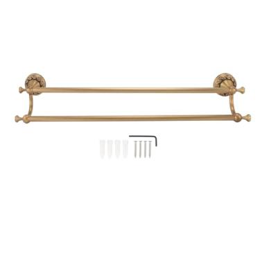 Imagem de Pilipane Toalheiro para toalheiro toalheiro premium cobre antigo suporte de toalha de parede suporte de trilho para banheiro, casa, hotel, material de cobre sólido (Duplo)