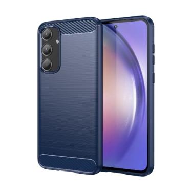 Imagem de Capa Para Samsung Galaxy A55 5G (Tela 6.6) Carbon Fiber Leve Fina Maleável (Azul)