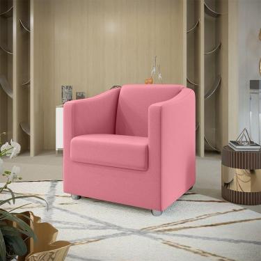 Imagem de Poltrona Decorativa Tilla Suede Rosa Dal Poz Estofados