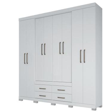 Imagem de Guarda Roupa Casal 8 Portas 4 Gavetas Nápoles 8.4 Branco - Santos Andirá