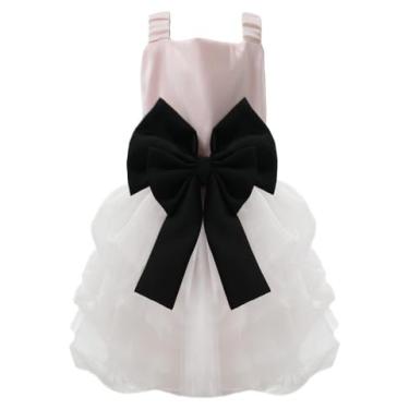 Imagem de Vestido para cachorro, vestido de casamento para animais de estimação, saia tutu formal de princesa com laço, roupa de festa de aniversário para filhotes, roupas para meninas grandes e gatos (rosa