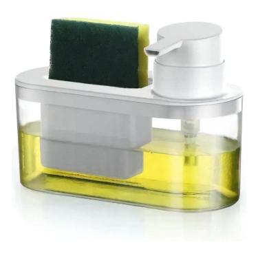 Imagem de 2X Dispenser Para Detergente E Bucha Arthi Cor Branco