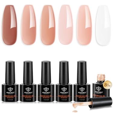 Imagem de modelones Builder Gel para unhas, 20 cm em um, conjunto de 6 cores para engrossar as unhas, esmalte rígido marrom nude, esmalte colorido, fortalecedor de unhas, outono, inverno, LED, base de cor