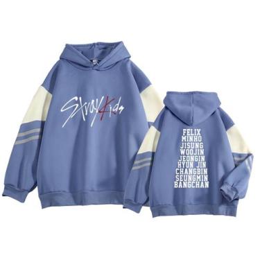 Imagem de Moletom com capuz Stray Kids Bangchan Felix Hyunjin azul - JUNG KOOK