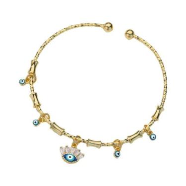 Imagem de Pulseira De Luxo Feminina Em Aço Inoxidável Com Zircônia Olho Grego, J