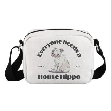 Imagem de Lywjyb Birdgot Pitbull Bolsa transversal para cães Pitbull presente para amantes de cães para donos de animais de estimação Pitbull, House Hippo Hb, Casual