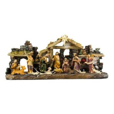 Imagem de Presépio De Natal Natalino Completo Compacto Grande 43cm - Vivere