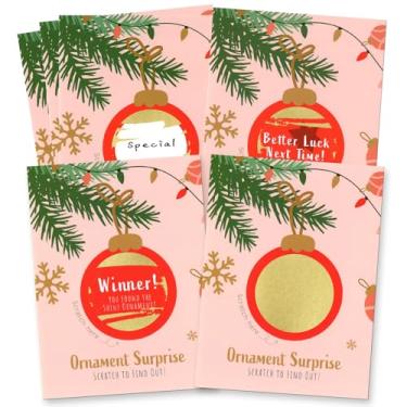 Imagem de MATICAN Christmas Scratch Off Cards, 40-Pack Ornament Surprise Xmas Party Scratch-Off Tickets for Holiday Games, Secret Santa, Stocking Stuffers, 3.5 x 4.7 Inches