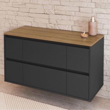 Imagem de Armário de Banheiro Berlim 2 Portas 4 Gavetas Grafite - Art In Móveis