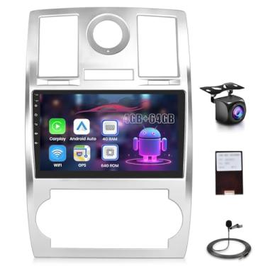 Imagem de Upriding 【8 núcleos 4 + 64 G】 Rádio automotivo Android para Jeep Chrysler 300C 2004-2011 tela sensível ao toque de 9 polegadas com carplay sem fio Android Auto, GPS/5G WiFi/DSP/Bluetooth/SWC/microfone