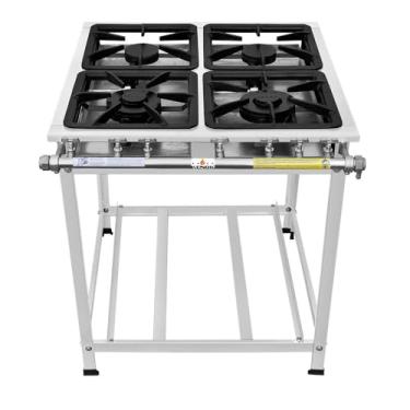Imagem de FOGÃO SERV INOX BAIXA PRESSÃO 4 BOCAS (2 SIMPLES 2 DUPLAS)