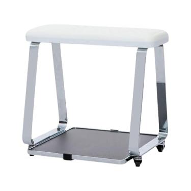 Imagem de OIIBWQ Apoio para os pés de pedicure, apoio para os pés de salão com rodinhas antiderrapantes para spa doméstico, estrutura de aço inoxidável, carrinho de