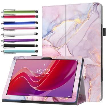 Imagem de elitegadget Capa para Lenovo Idea Tab 11 polegadas 2025 - Capa fina e leve de couro PU + 1 caneta Stylus de cor aleatória (mármore rosa)