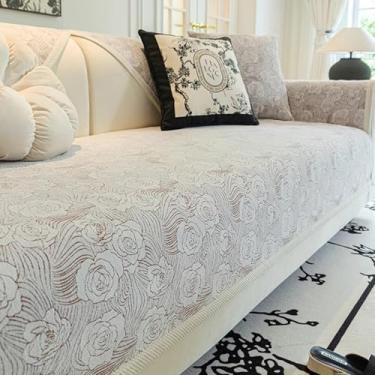 Imagem de HGTRH Capa de sofá em forma de U, capa de sofá, seccional, espreguiçadeira, capas de sofá laváveis com almofada de 4 cm x 30 cm e poltrona, 90 x 120 cm