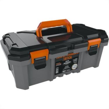 Imagem de Caixa De Ferramentas Plastica Metasul 18,3'' Cinza/Preta Tatica Com Ba