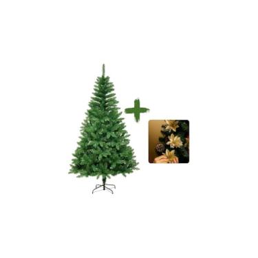 Imagem de Árvore de Natal Pinheiro 2,10m, Verde, 450 Galhos, PVC e Ferro, Pés de Metal