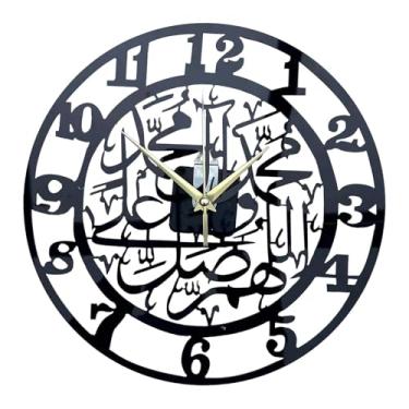 Imagem de Fenteer Relógio de parede em acrílico preto com números arábicos, relógio de parede redondo de 30 cm para presente, ideal para dormitório, quarto, sala de