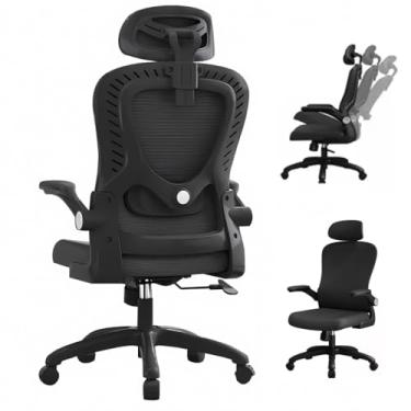 Imagem de Cadeira Ergonômica Escritório inclinar de 90°a130° Adaptação da cintura, Até 200kg(Preto-82-Até 150KG)