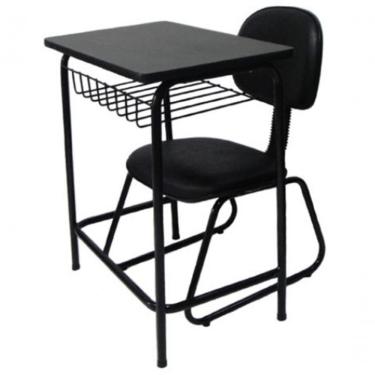 Imagem de Mesa Escolar Com Cadeira De Escritório Mesa Escolar Preto