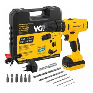Imagem de Parafusadeira e furadeira de impacto a bateria 12 V PFV 120I Vonder