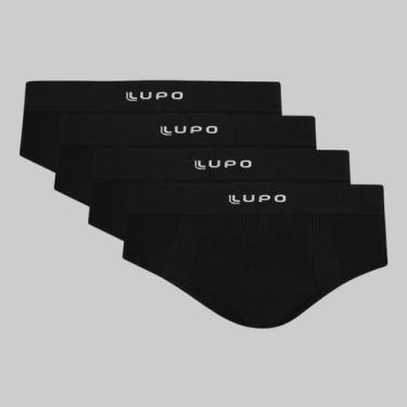 Imagem de Kit 4 Cuecas Lupo Slip Micromodal Sem Costura 00681, Preto, M