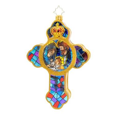Imagem de Christopher Radko Vidro europeu feito à mão, a cruz de presépio radiante