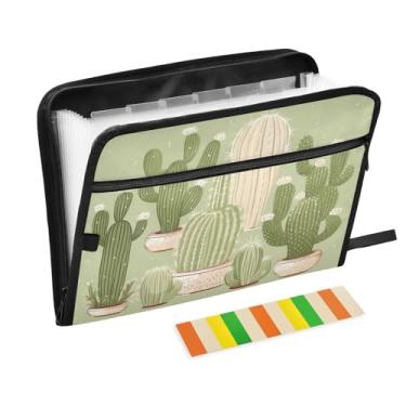 Imagem de Wassud Catus Organizador de arquivos sanfonado com 13 bolsos, pastas expansíveis com abas e adesivos, organizador de pastas de documentos de recibo de papel tamanho carta A4 para viagens de escritório