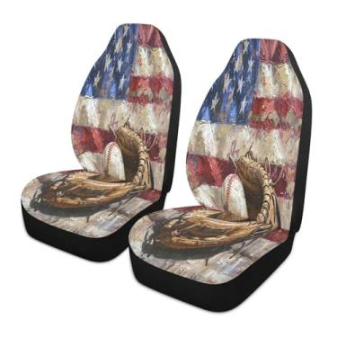 Imagem de CEBUGI Capas de assento de carro 1 peça capa de assento frontal respirável antiderrapante protetor de assento automotivo luva de beisebol e capa de assento bola para a maioria dos caminhões SUV carros