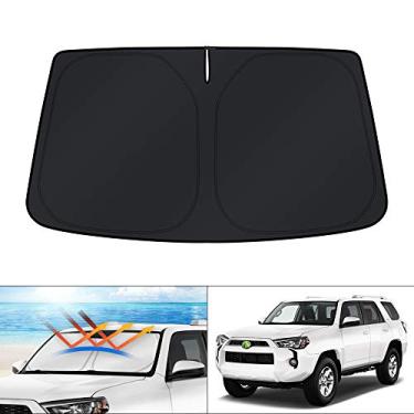 Imagem de KUST Protetor solar de para-brisa para Toyota 4Runner 2010-2021 Protetor solar dobrável bloqueia os raios UV Mantenha o seu carro resfriado