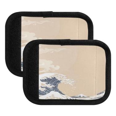 Imagem de Qilmy Pacote com 2 identificadores de bagagem estilo japonês com alça confortável para carrinho de bebê, mala de viagem, acessórios de viagem 1685