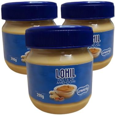 Imagem de 3X Manteiga Pasta de Amendoim Crocante LOHIL Importada 200g