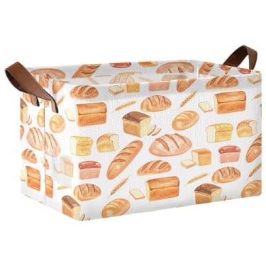 Imagem de xigua Cesta de armazenamento de pães com alças, organizador de presente retangular impermeável para decoração de casa