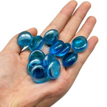 Imagem de Gema de Vidro Pedra Decorativa 600g - Pedras para Vaso Aquário Azul Escuro, Decorativo para Tanques de Peixes, Jardins Internos ou Vasos de Plantas (600G)