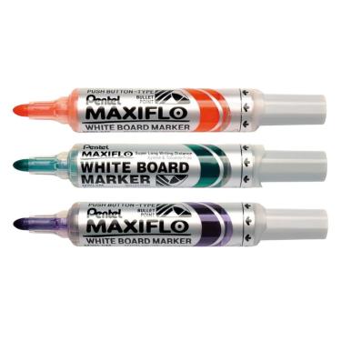 Imagem de Kit Marcador Para Quadro Branco Mwl5m De Alta Capacidade Maxiflo Pentel La+vd+vl