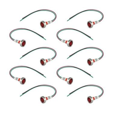 Imagem de 10X Lâmpada Sinaleiro Olho De Boi Xd10-7 / 24V - Vermelho - Chipsce