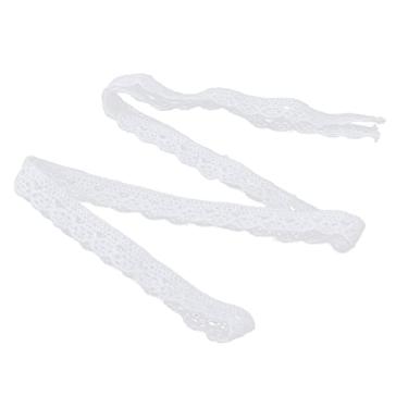 Imagem de Cuofyunl fita de renda fio de algodão 20 jardas acessórios decorativos para artesanato faça você mesmo, decorações de roupas (Branca)