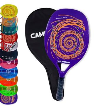 Imagem de Raquete Beach Tennis Carbono Profissional Com Capa Protetora Treino e Competição (Roxa Circle)