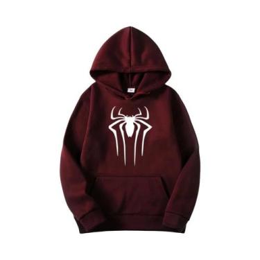 Imagem de Moletom Casual Com Estampa De Aranha Em Cores Sólidas Para Homens E Mu