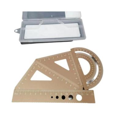 Imagem de Conjunto De Réguas Metálicas De 6 Cores 4 Peças Ferramentas De Desenho
